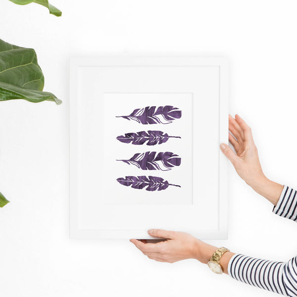 Bohomian Watercolor Feathers Printable Art - Hewitt Avenue