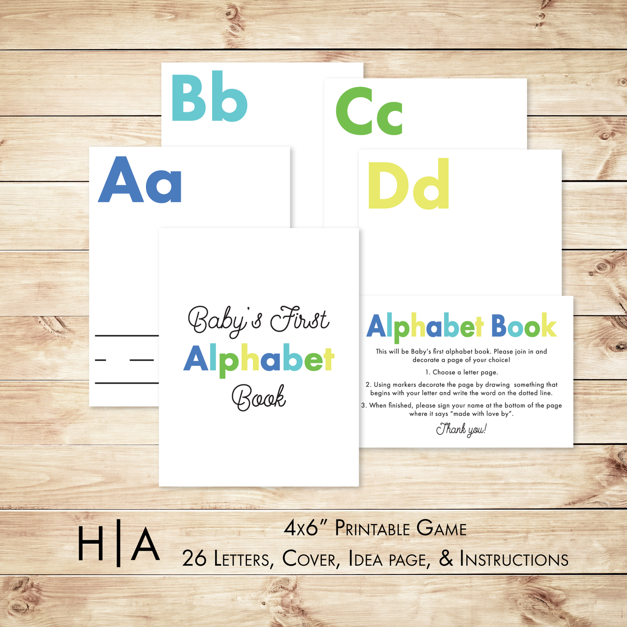 DIY Alphabet Book Baby Shower Activity Game - Hewitt Avenue