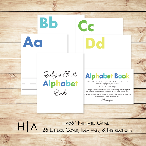 DIY Alphabet Book Baby Shower Activity Game - Hewitt Avenue