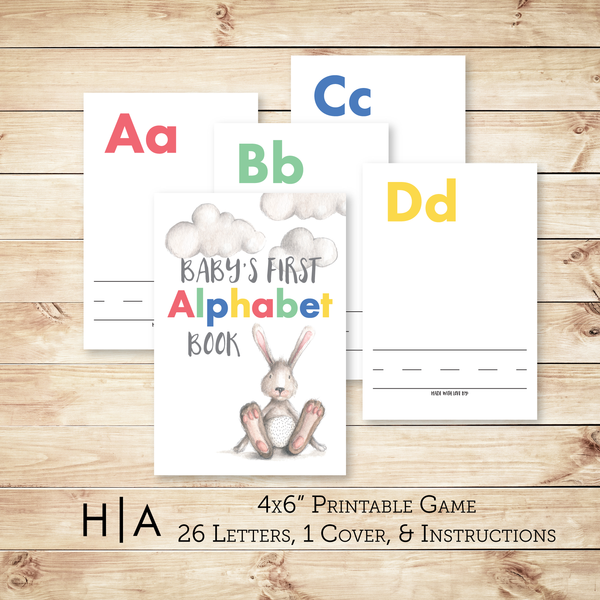 DIY Alphabet Book Baby Shower Activity Game - Hewitt Avenue