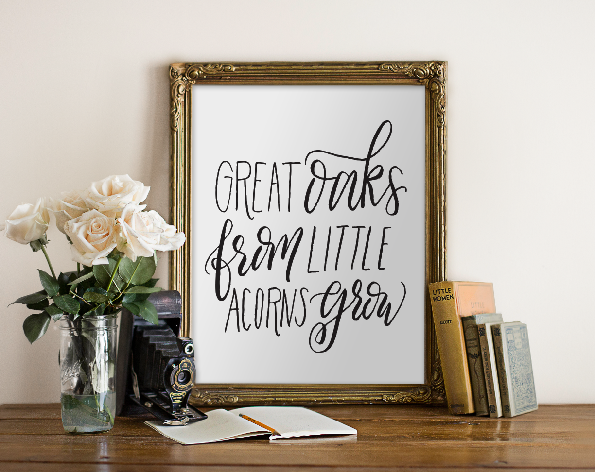 Great Oaks From Little Acorns Nursery Print - Hewitt Avenue