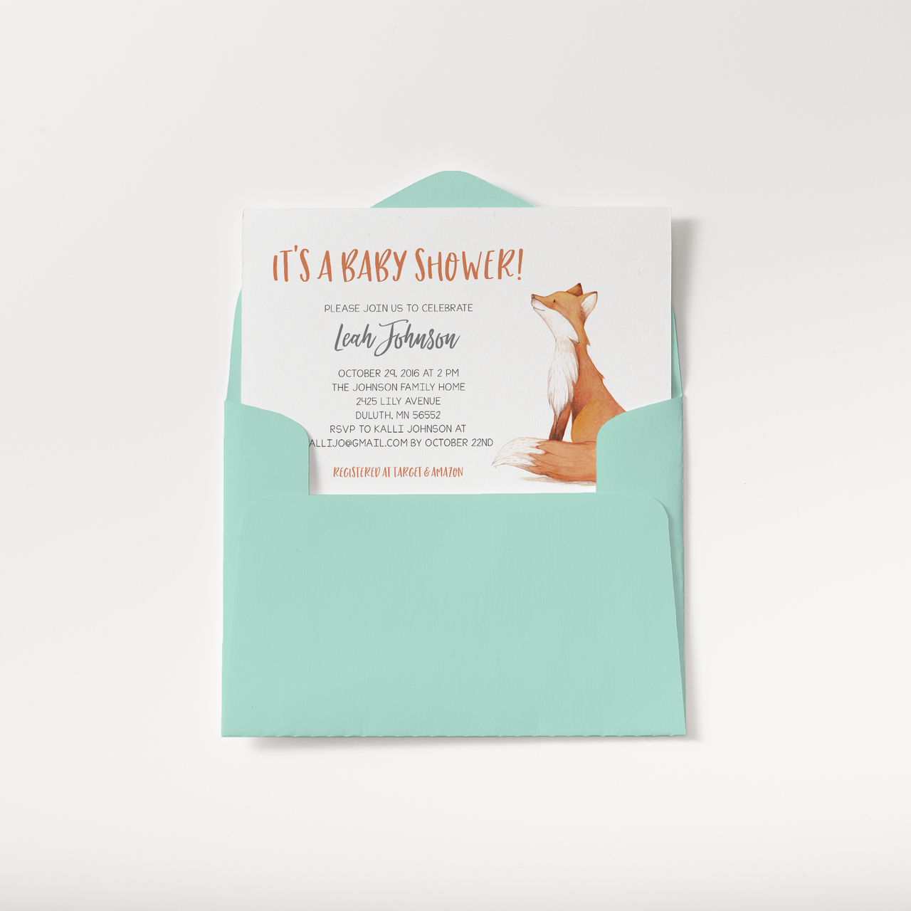 Fox Baby Shower Invitation - Hewitt Avenue