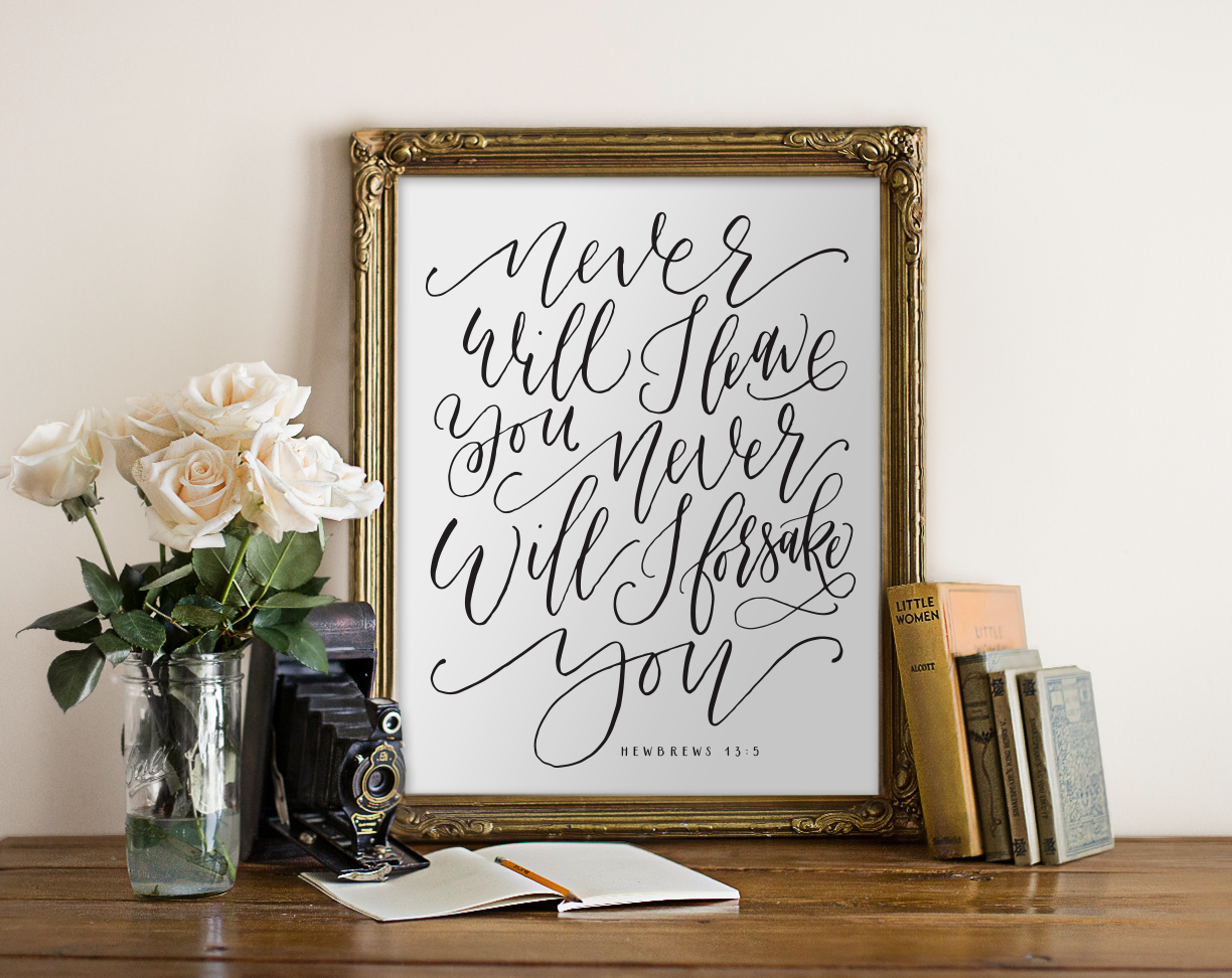 Hebrews 13 Bible Verse Chalkboard Art Print - Hewitt Avenue