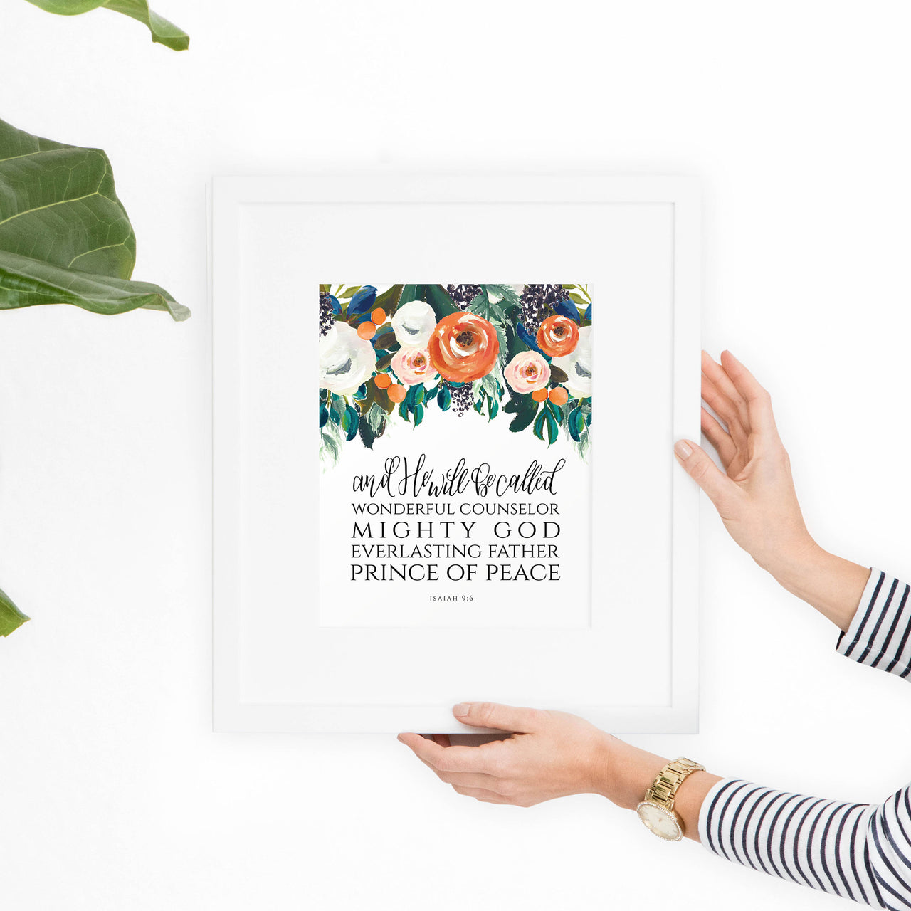 Isaiah 9:6 Printable Christian Art in Floral - Hewitt Avenue