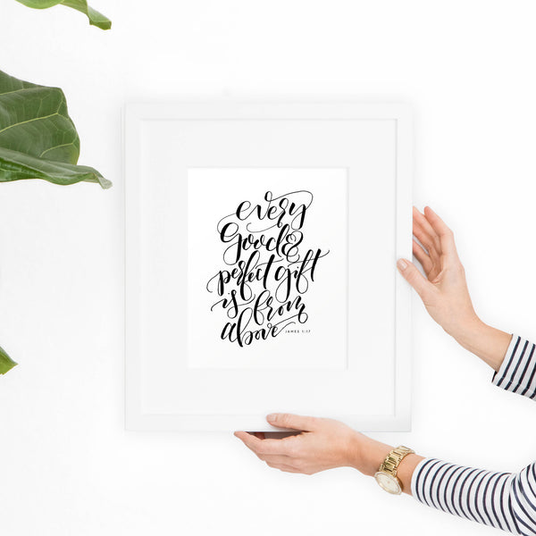 James 1:17 Bible Verse Art Print - Hewitt Avenue