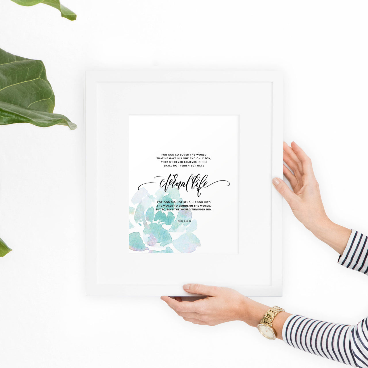 John 3:16-17 Bible Verse Art Print - Hewitt Avenue