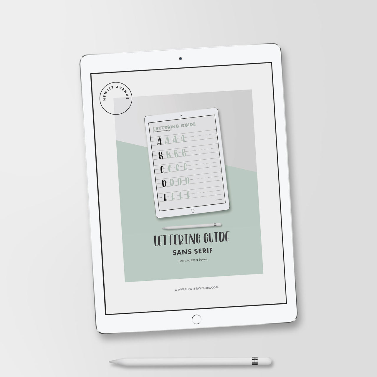 Sans Serif Lettering Guide BUNDLE, LOWERCASE and UPPERCASE - Hewitt Avenue