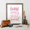 Coffee Printable Art - Pink - Hewitt Avenue