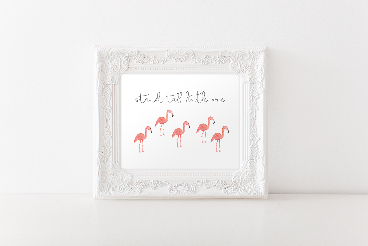 Stand Tall Flamingo Art Print Nursery - Hewitt Avenue