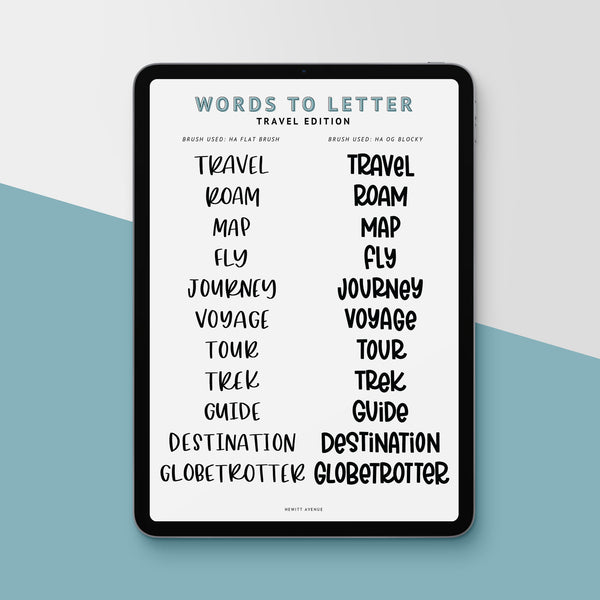 Words to Letter | Travel Edition