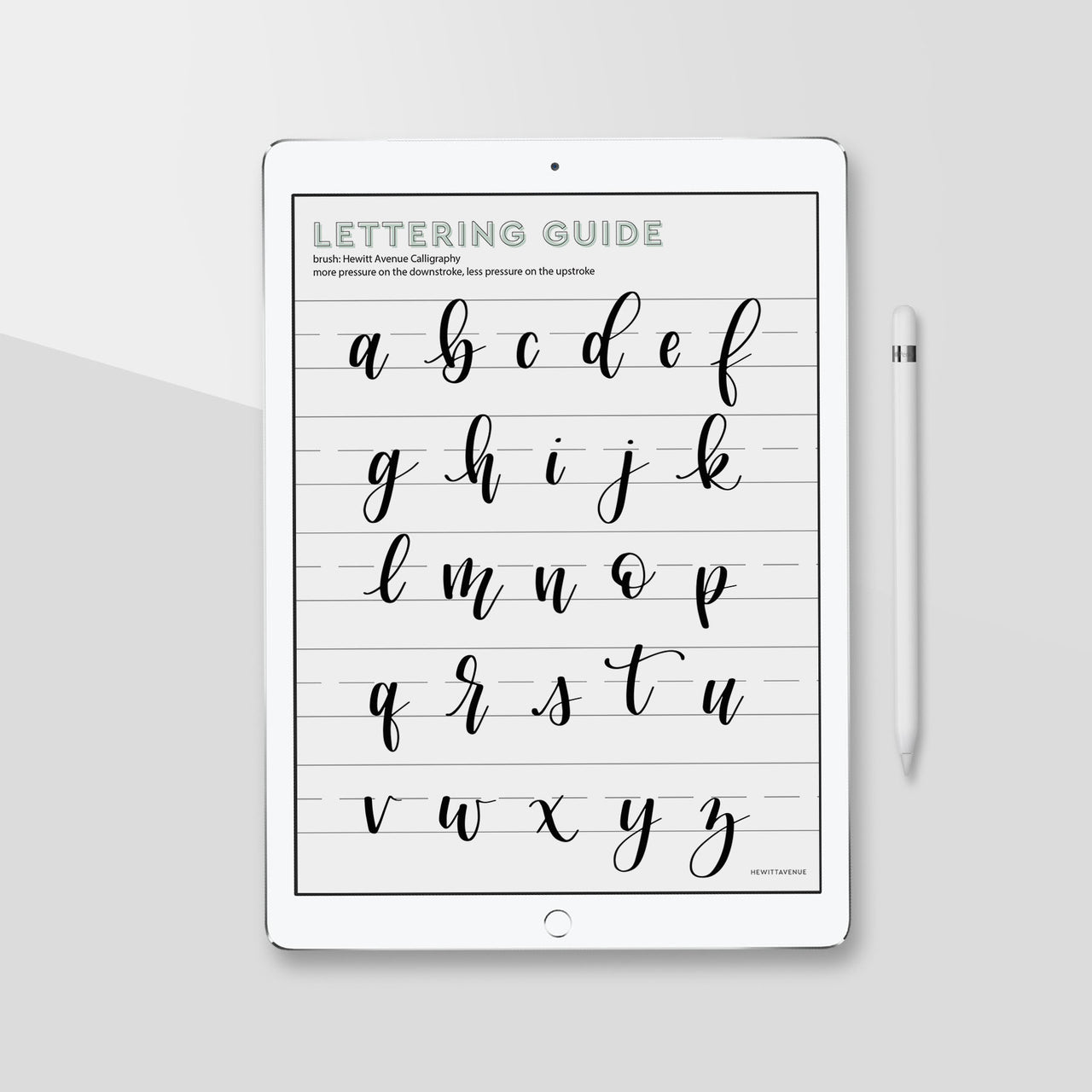 Lowercase Brush Lettering Guide, iPad Lettering, Procreate App, Learn –  Hewitt Avenue