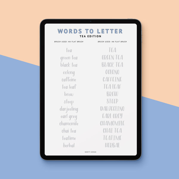 TEA Lettering Guide - Words to Letter Series