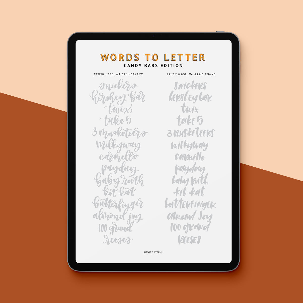 CANDY BAR Lettering Guide - Words to Letter Series – Hewitt Avenue