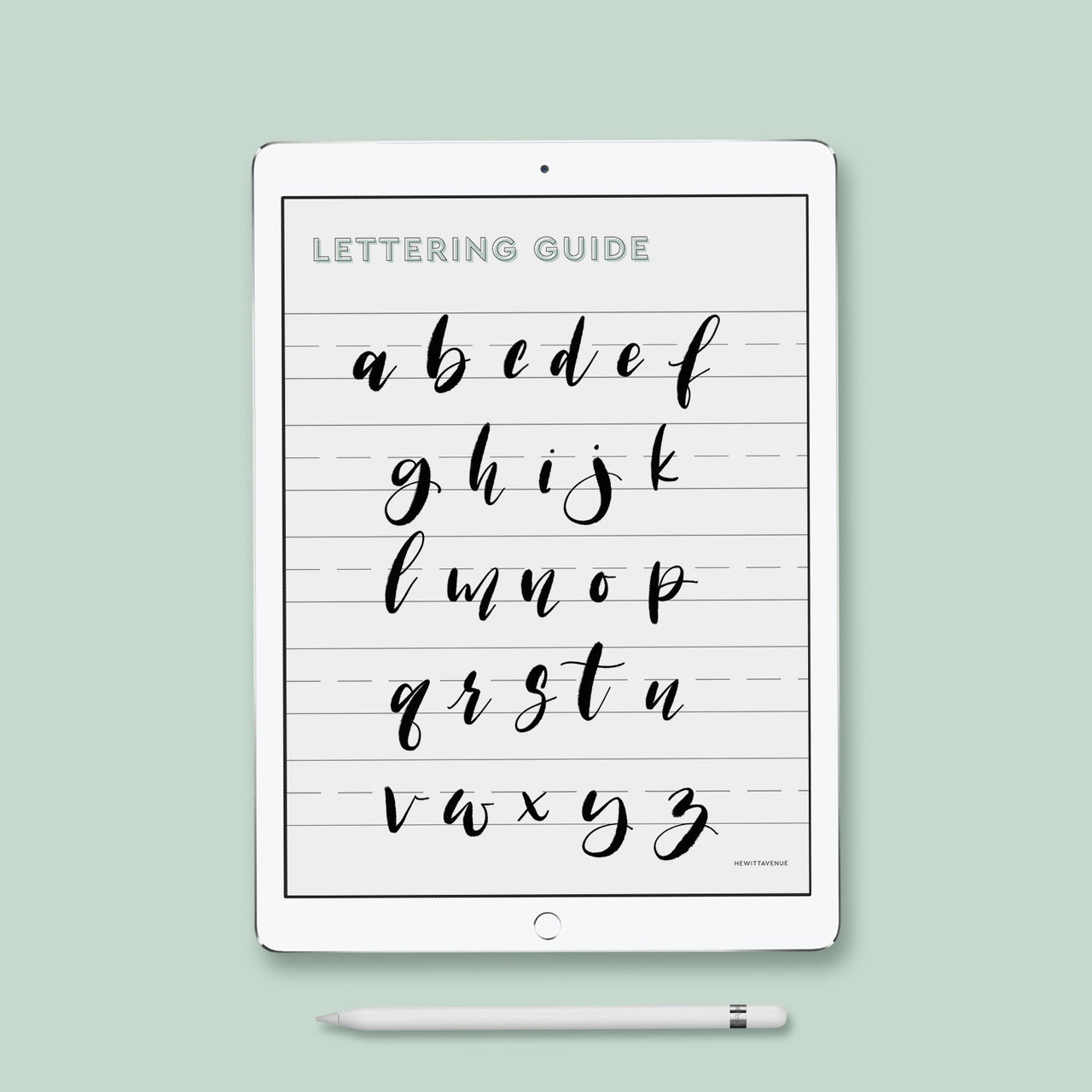 Lowercase Modern Brush Lettering Guide, iPad Lettering, Procreate App,  Learn Calligraphy
