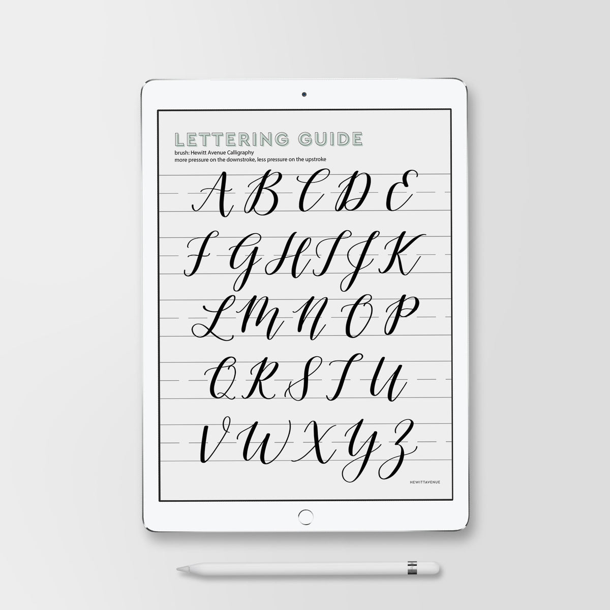 Lowercase Modern Brush Lettering Guide, iPad Lettering, Procreate App,  Learn Calligraphy