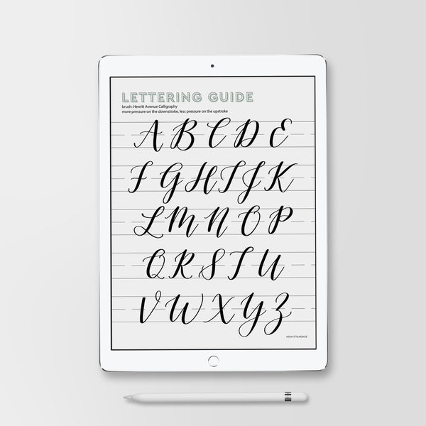 Uppercase Lettering Guide - Hewitt Avenue